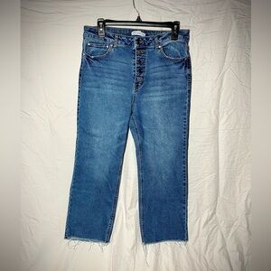 And Now This Button-Fly Straight Leg High Waisted Jeans